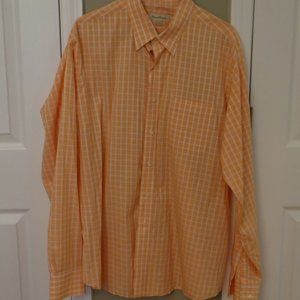 TOMMY BAHAMA LONG SLEEVE BUTTON DOWN PEACH PLAID
